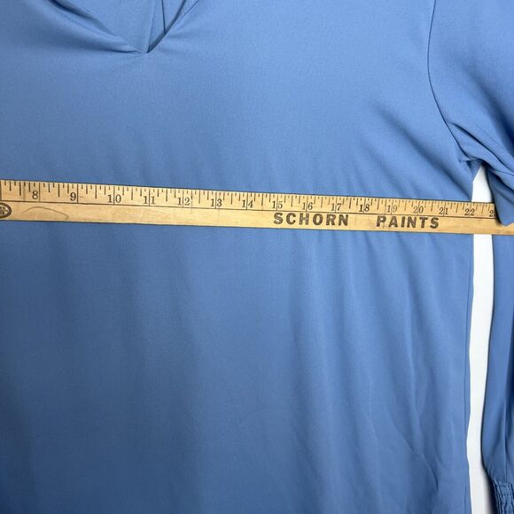 Karen Kane Blouse Womens Size XL Baby Blue Layered Top Smocked Wrist & Neckline - Picture 7 of 11